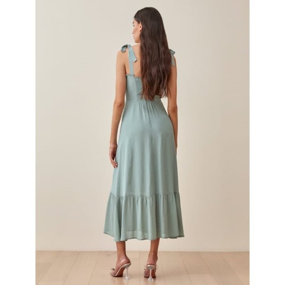 Reformation Peptites Nikita Dress in Celadon - Picture 4 of 12